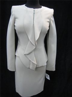 Anne Klein Skirt Suit Latte NWT $280 Size8 Poly Rayon Spandex