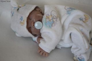 Mini Sculpt OOAK Polymer Clay Baby Girl 5 in Art Doll by Elizabeth 