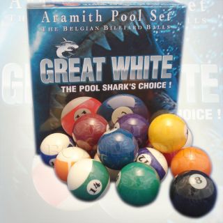 Aramith Great White set  For Pool Sharks  The Great White strikes 