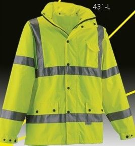 Reflective ANSI III Safety Parka Jacket 5XL Rainproof