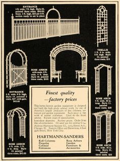1927 Ad Hartmann Sanders Rose Arbor Trellis Arch Garden   ORIGINAL 