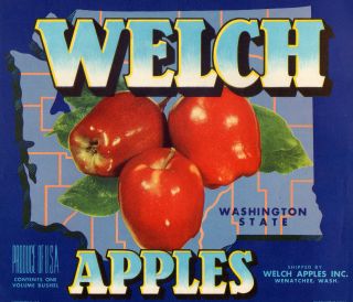 brand welch variation type apple origin wenatchee wa circa 1950 dist 