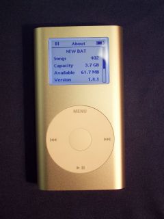 Apple iPod Mini 1st Generation Silver 4 GB New Battery