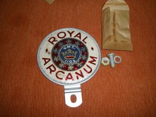 Vintage License Plate Topper Royal Arcanum Automobilia