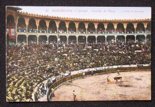 1910s Bull Fighting Arena Barcelona Spain Catalonia Co