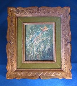 Original Early Signed Mary Deloyht Arendt Small Oil Framed 8 x 9 25 