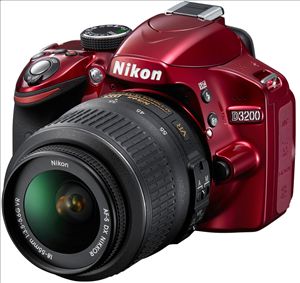 Nikon D3200 Kit Red 24 2 Megapixel Digital SLR with 18 55mm DX VR Zoom 