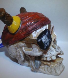 Pirate Skull Decoration Use for Halloween Then in Your Aquarium