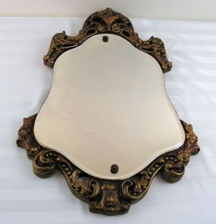 Antique Victorian Mirror Beveled Edge Gold Carved Wood Nurre Maestro