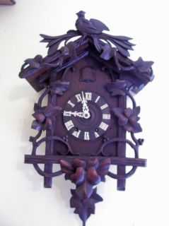Cuckoo Clock Very RARE Antique Key Wind with Ivy Motif Pinned Movement 