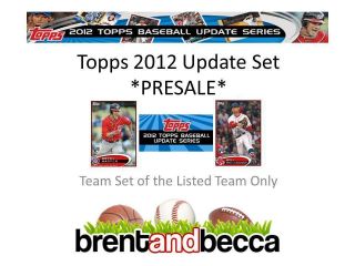 ARIZONA DIAMONDBACKS 2012 Topps Update Baseball MASTER TEAM SET with 