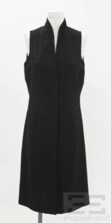 Armani Collezioni Black V Neck Button Up Sleeveless Dress Size 8