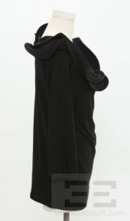 Armani Collezioni Black Wave Trim Collar & 3/4 Sleeve Top Size 12