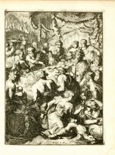 Antique Print Peleus Thetys Antonides Van Der Goes 1705