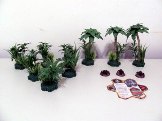 jungle contents 6 short bushes 3 tall trees 1 army card 3 painted 