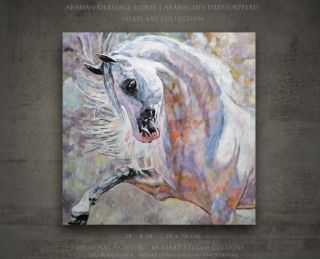 Arabian Dressage Horse Original Painting Joart Unique XL