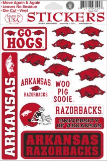 Arkansas Razorbacks Vinyl Die Cut Stickers