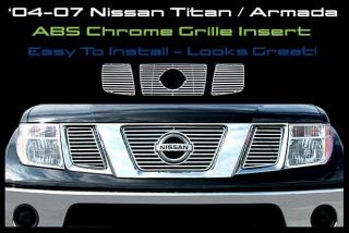 04 05 06 07 Nissan Titan Armada SE Le Chrome Grille Insert CCI Part 