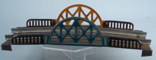   Fishcher German Tin Railroad Bridge O Scale Steel Girder Arch Bridge