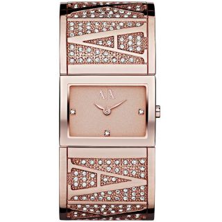 Armani Exchange AX4114 Womens Rose Gold Tone Dial Rose Gold Stainless 