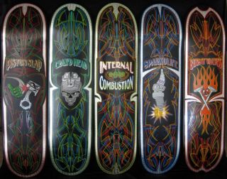 Art Skate board deck pinstriping hot rod tattoo wall shop flash 