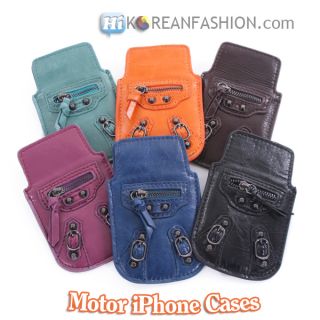   Motorcycle Leather iPhone 3 4 4S Cases Apple Cell Phone Covers