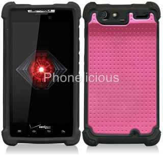 Pink Triple Layer Hybrid Impact Hard Case Phone Cover Skin Motorola 