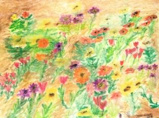 wildflowers art original watercolor painting flower wildflower pastel