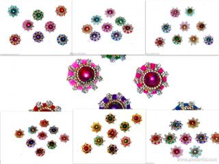 Bindi Body Party Art Assorted Shapes Tattoo Multicolor