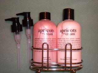 Philosophy Apricots Cream Hand Wash Hand Lotion Includes Pumps Caddy 