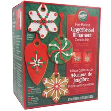 Wilton Pre Baked Gingerbread Ornament Cookie Kit Xmas