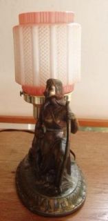 Artemis Diana Goddess Moon Hunting Dog Art Deco Electric Lamp Globe 