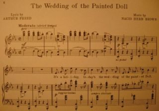 Old 1929 The Wedding of The Painted Doll Sheet Music