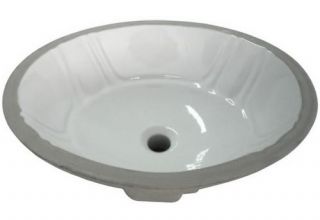   Sink Decorative Under Mount White Oval Countertop Deep Bowl Faucet NEW