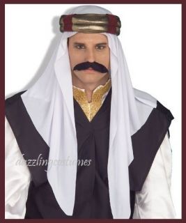 arab headpiece sheik arabian sultan hat gold costume accessory white 