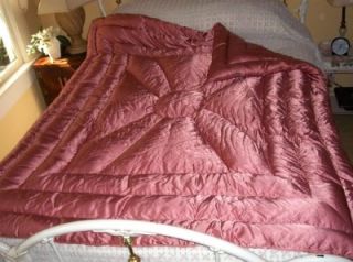 Vintage Pink Hollywood Glam GOOSE Down Liquid Satin Comforter Quilt 2 