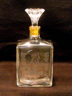 Vintage Armagnac Sempe Etched Baccarat Crystal Decanter 10 Tall
