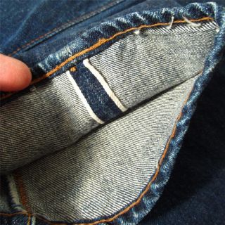 Vintage Levis BIG E 501 Denim Jeans DARK blue w/single stitched, #6 