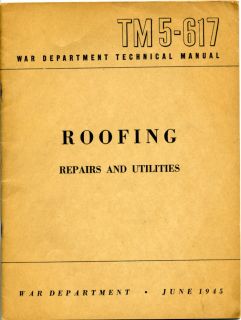 Army Manual Roofing Cement Asbestos Shingle Roof WWII