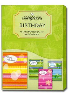 Birthday Wishes Box of 12 Assorted Birthday Cards with Scripture