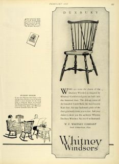 1927 Ad Whitney Windsors South Ashburnham Massachusetts Furniture 