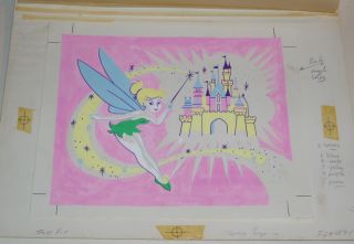 1968 Original Art for The Disneyland Tinkerbell Lunchbox Aladdin Box 