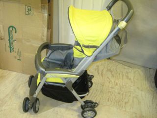 Peg Perego Aria Stroller Charcoal Gray and Yellow