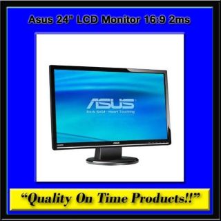 New Asus 24 LCD Monitor 16 9 2ms NIT DVI HDMI HD VGA Black 1080p 
