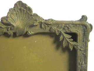 Pair Antique French Art Nouveau Ormolu Photo Frames Rococo Gilt Bronze 