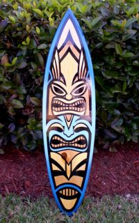  Original Surfboard Tiki 3 Foot Solid Wood Surf Art Beach Decor