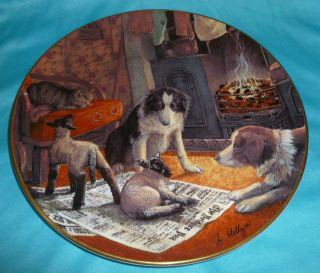 BORDER FINE ART JAMES HERRIOTS YORKSHIRE PLATE COLLIE DOGS IN FROM THE 