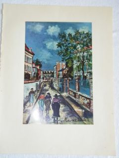 Vintage Maurice Utrillo Plate Fourteen Street Scene 695