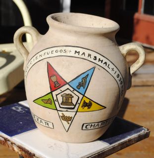Huge Texas Meyer Pottery Double Handled Fraternal Vase