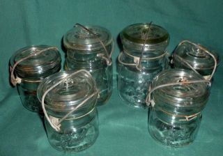   Glass Wire Clamp Mason Canning JARS Atlas E Z Seal Ball 1/2 Pt & 1 Pt